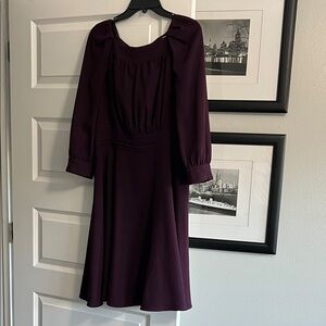 Eliza J Deep Purple Long Sleeve Dress